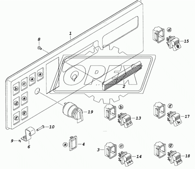 6520-3710428 Панель выключателей КАМАЗ